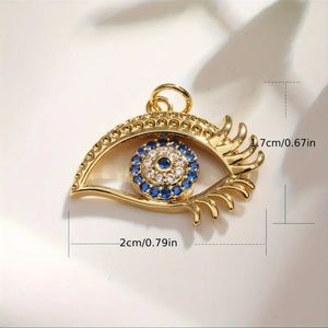 New Evil Eye lucky pendant charm with faux sapphires and crystals